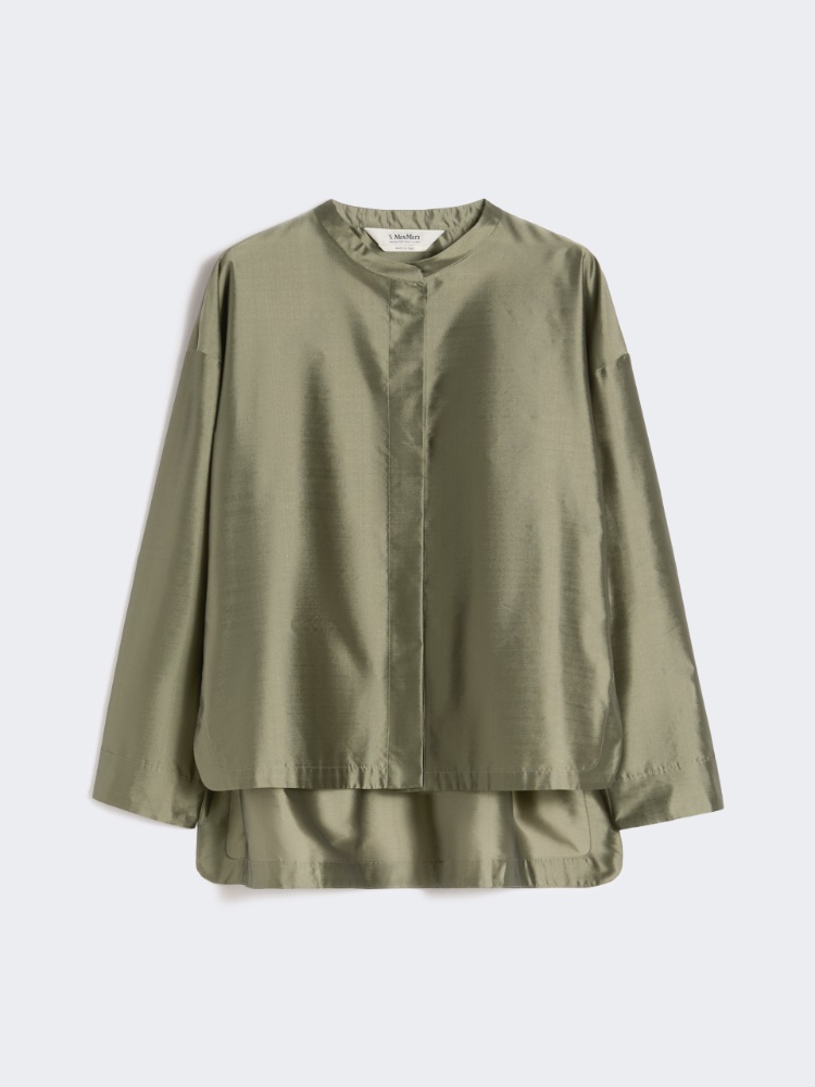 Chemise en organza de soie ménagée - VERT SAUGE