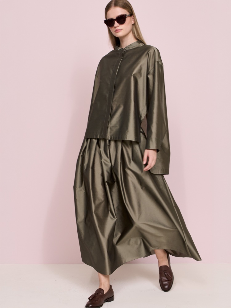 Chemise en organza de soie ménagée + VERT SAUGE - Max Mara