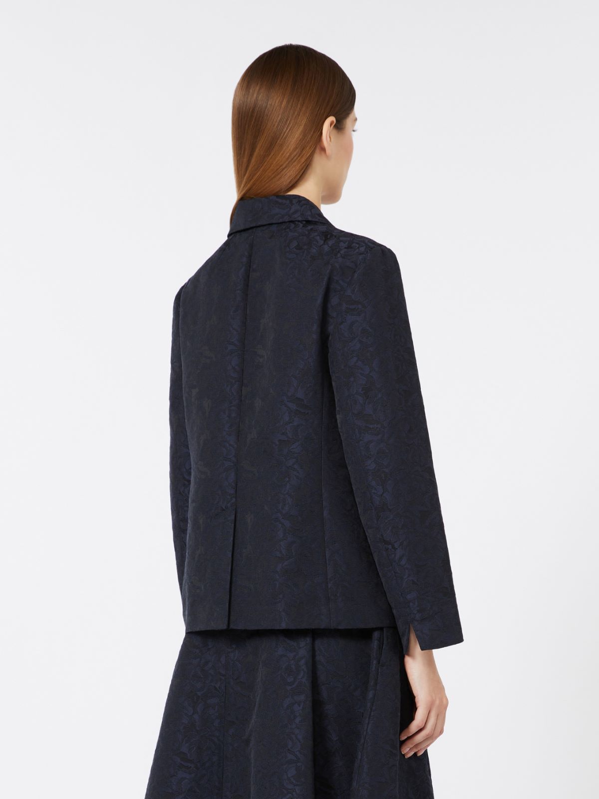 Single-breasted jacquard floral jacket - MIDNIGHTBLUE - Max Mara - 4