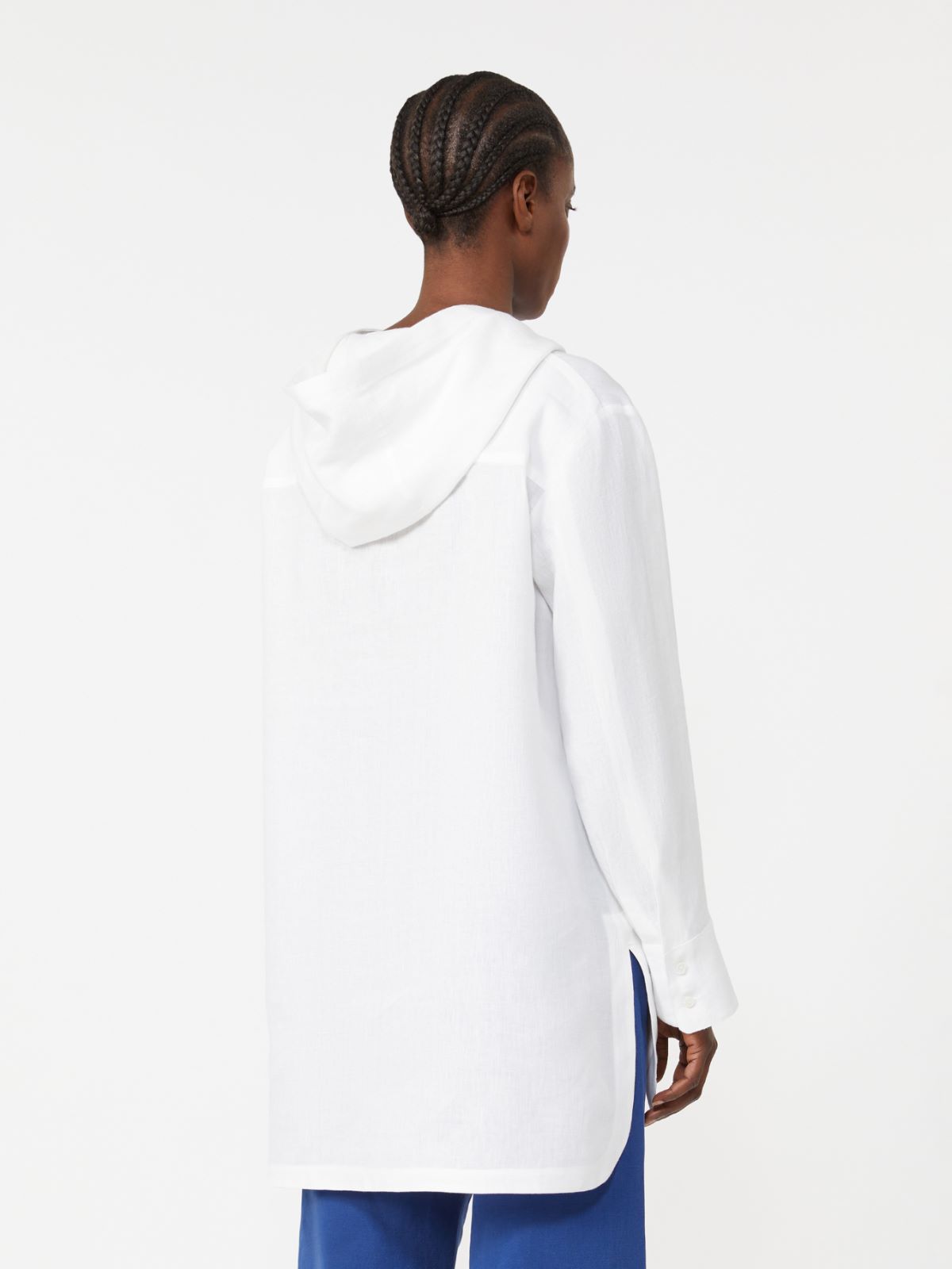 [プルーニャ] ピュア リネン フーデット ブラウス - OPTICAL WHITE - 3