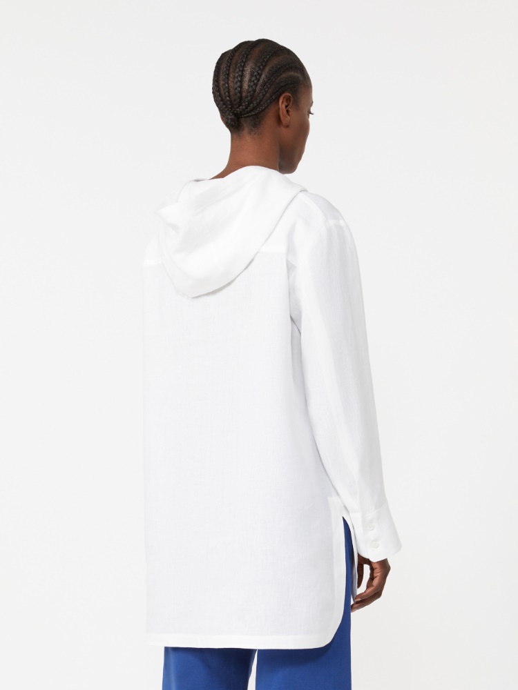 [プルーニャ] ピュア リネン フーデット ブラウス - OPTICAL WHITE - 3