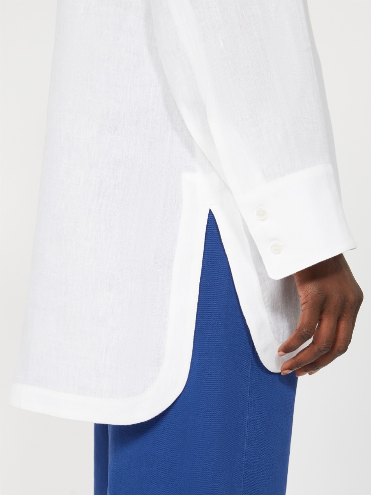 [プルーニャ] ピュア リネン フーデット ブラウス - OPTICAL WHITE - 4