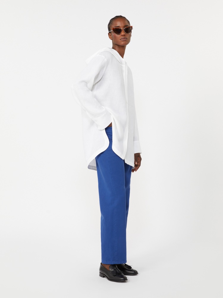 [プルーニャ] ピュア リネン フーデット ブラウス - OPTICAL WHITE - 1