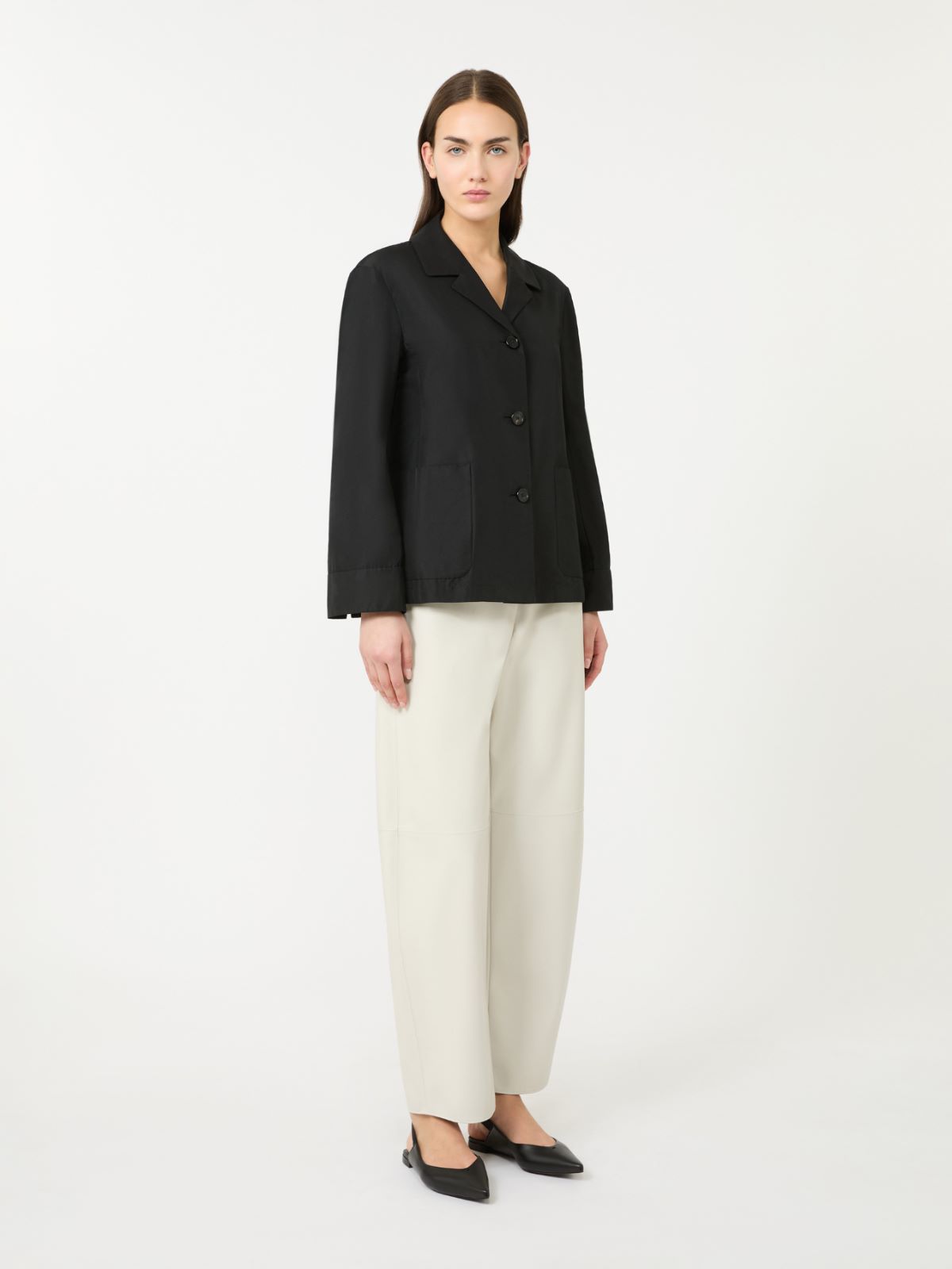 니나 코튼 자켓 - BLACK