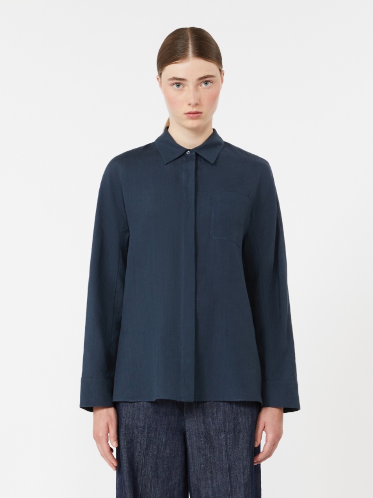 Linen canvas shirt - ULTRAMARINE - 2