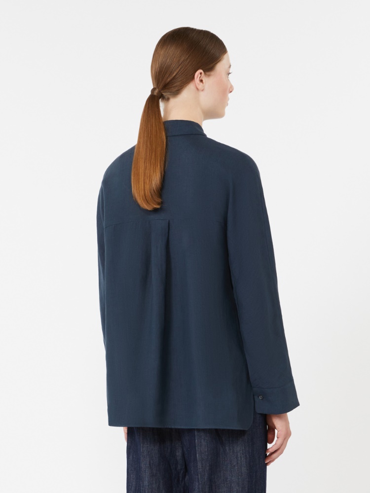 Linen canvas shirt - ULTRAMARINE - 3