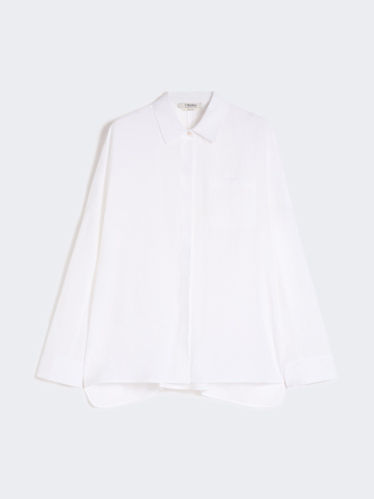 Linen canvas shirt - OPTICAL WHITE