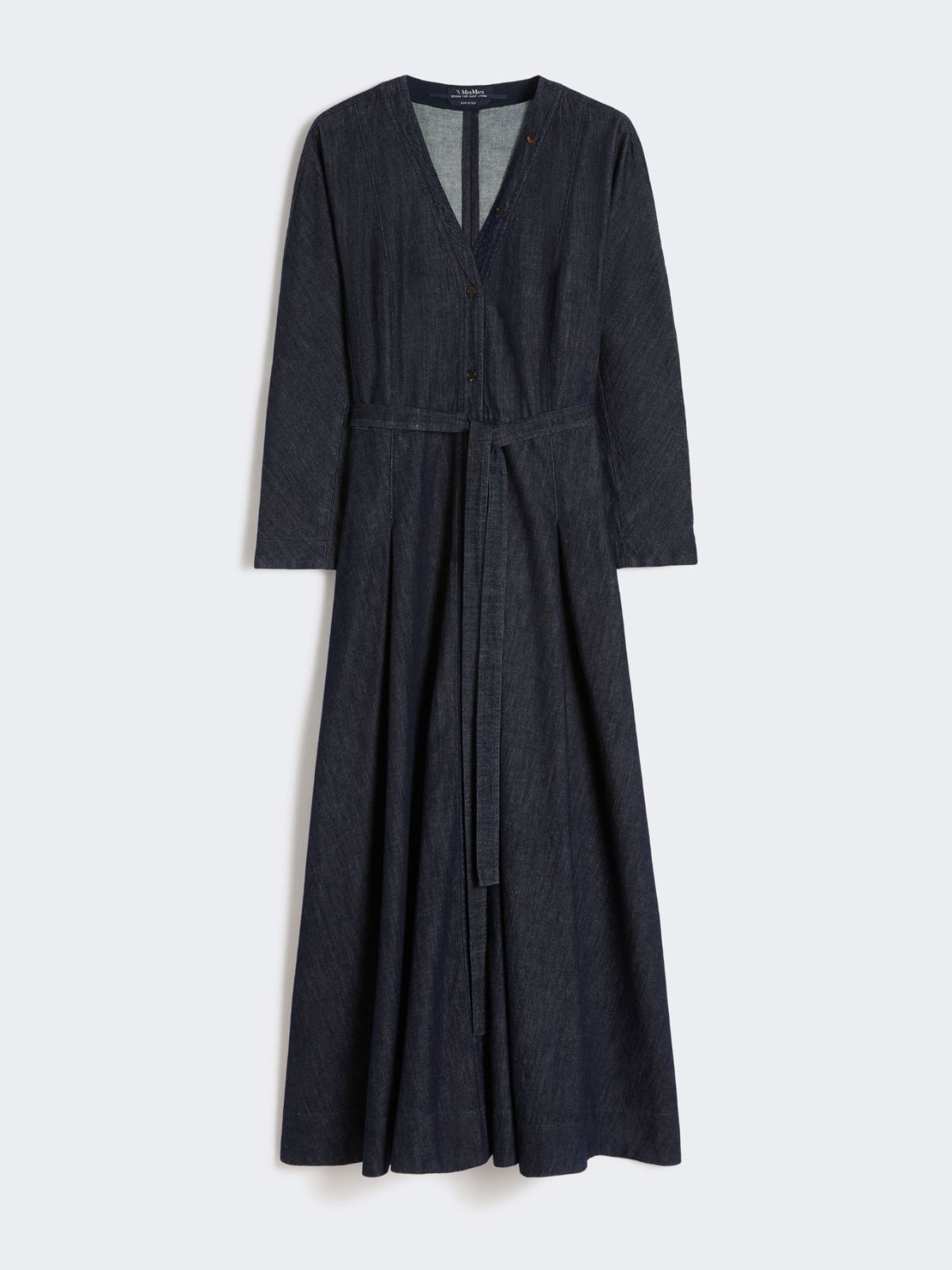 Abito in denim di cotone con cintura - ULTRAMARINE - Max Mara - 9