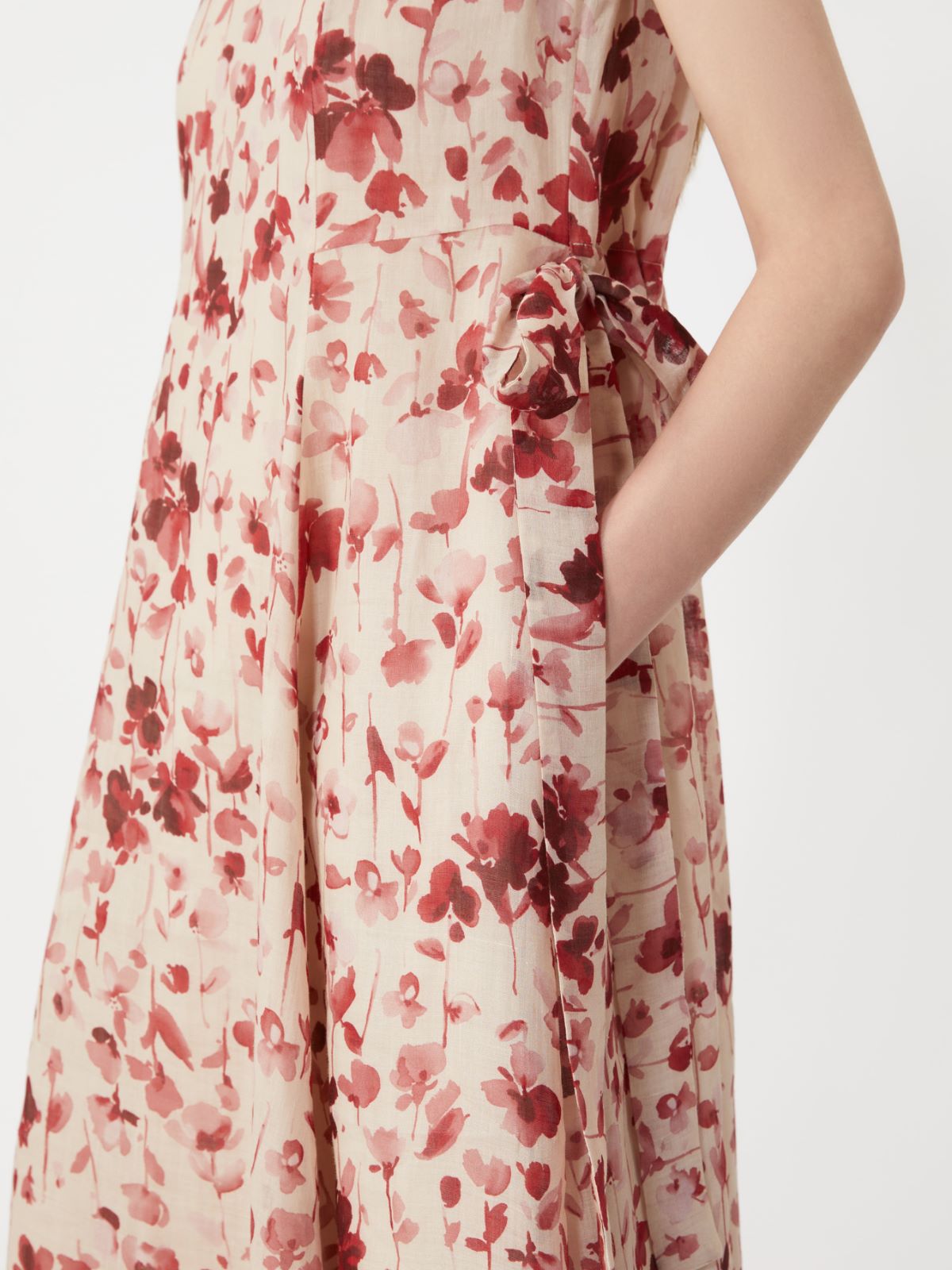 Printed ramie canvas dress - PINK - Max Mara - 9