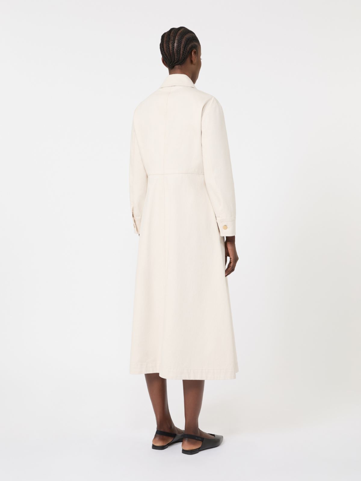 Cotton bull denim shirt dress - SAND - Max Mara - 11