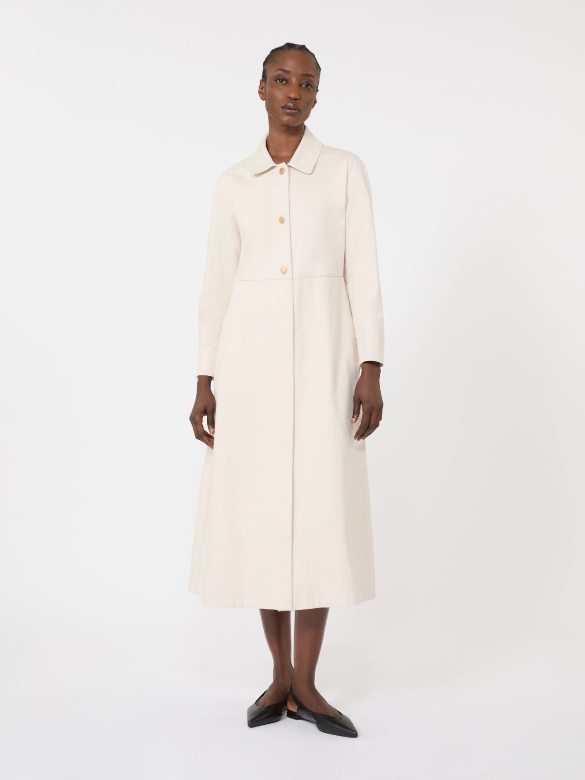 Cotton bull denim shirt dress - SAND - Max Mara - 11