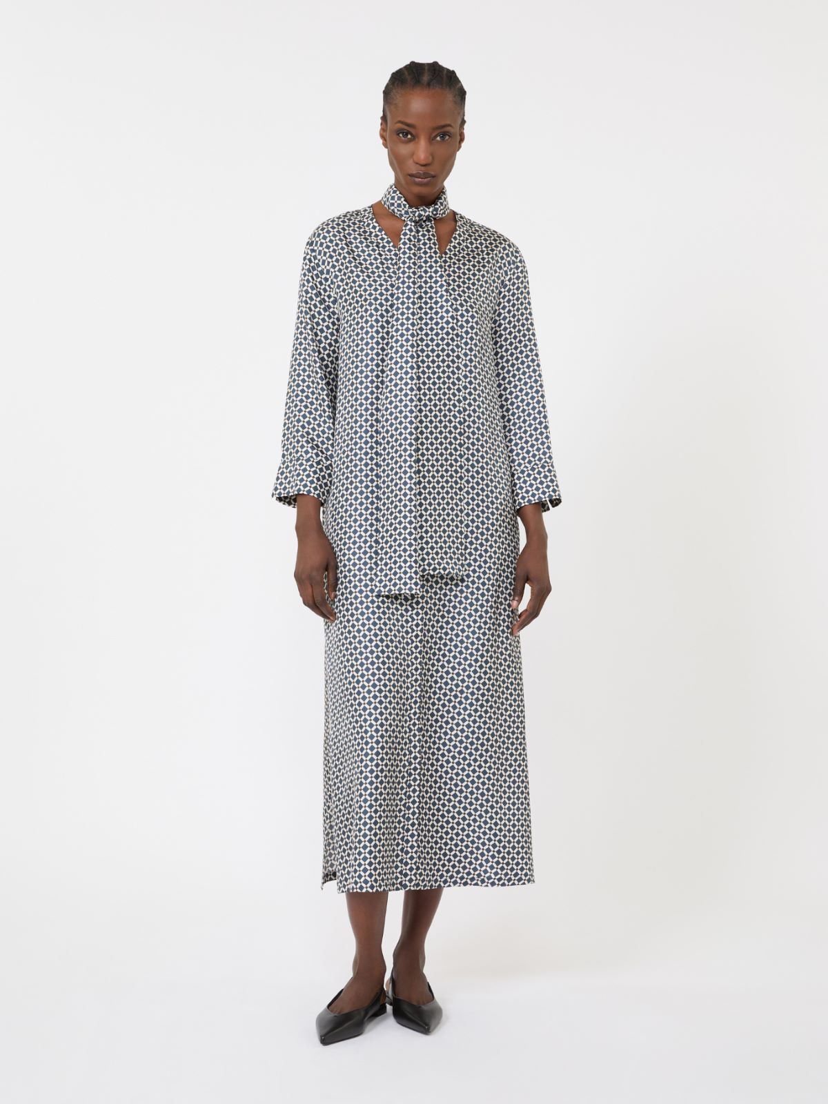 Abito in seta stampata - MIDNIGHTBLUE - Max Mara - 11