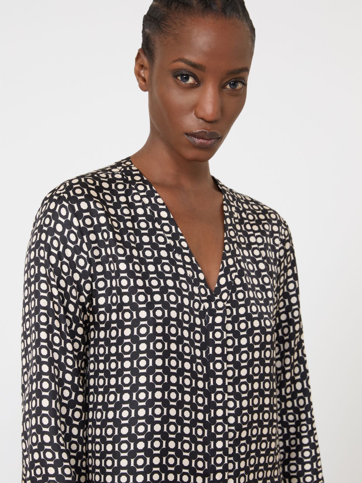 Abito in seta stampata - BLACK - Max Mara - 10