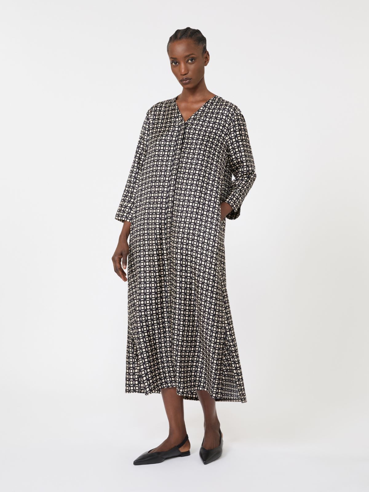 Abito in seta stampata - BLACK - Max Mara