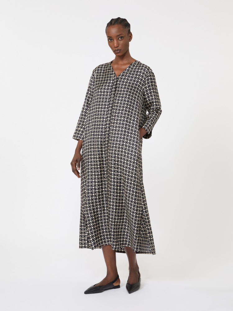 Abito in seta stampata - BLACK - Max Mara