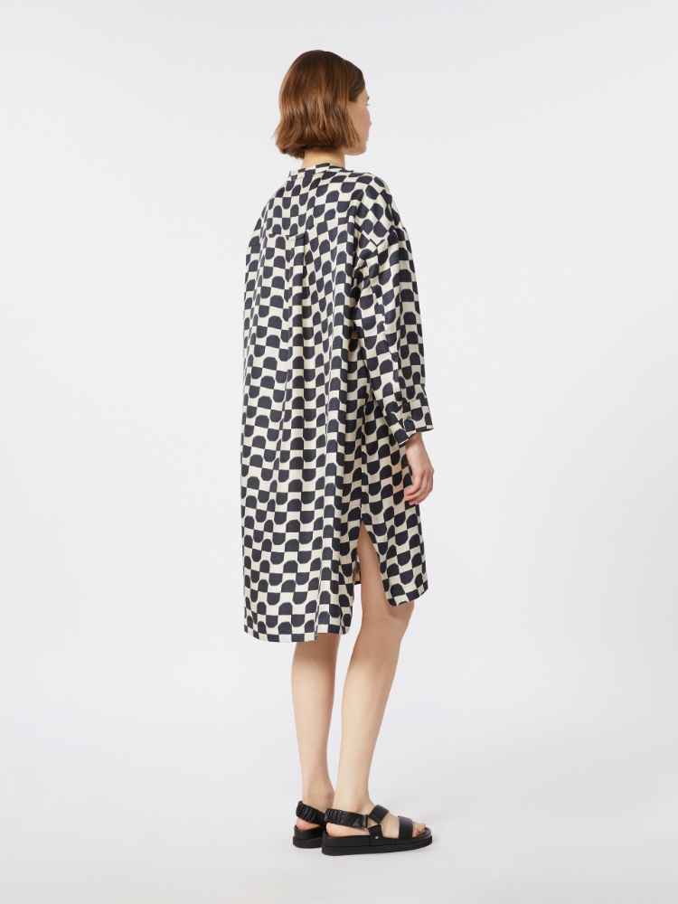 Pure silk twill kaftan - BLACK - 3