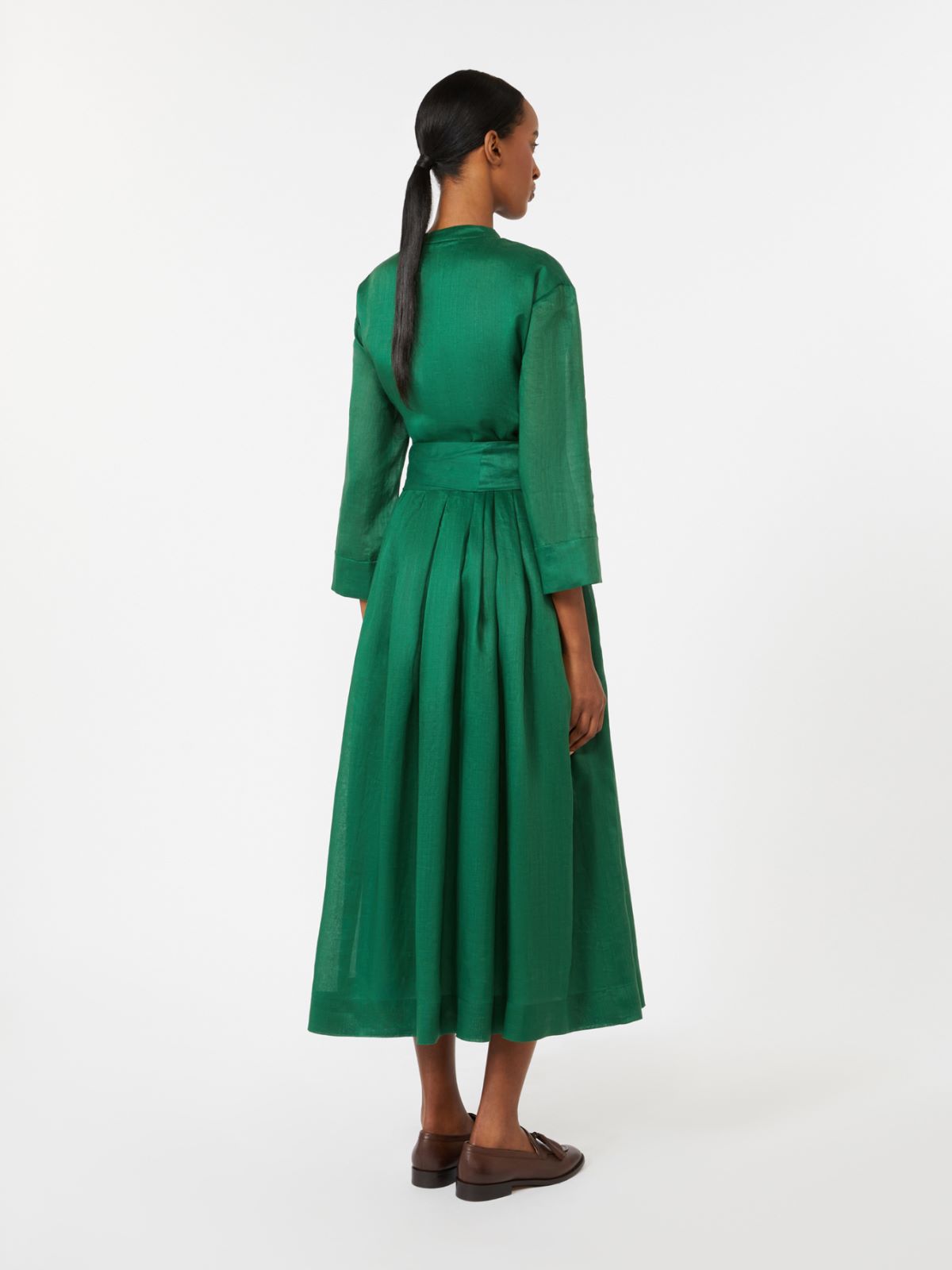 Kleid aus Ramie-Canvas - GRUEN - 3