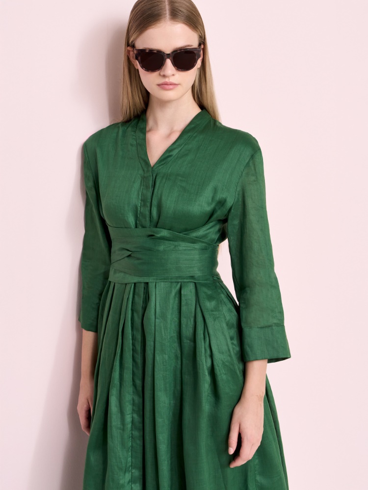 Kleid aus Ramie-Canvas + GRUEN - Max Mara