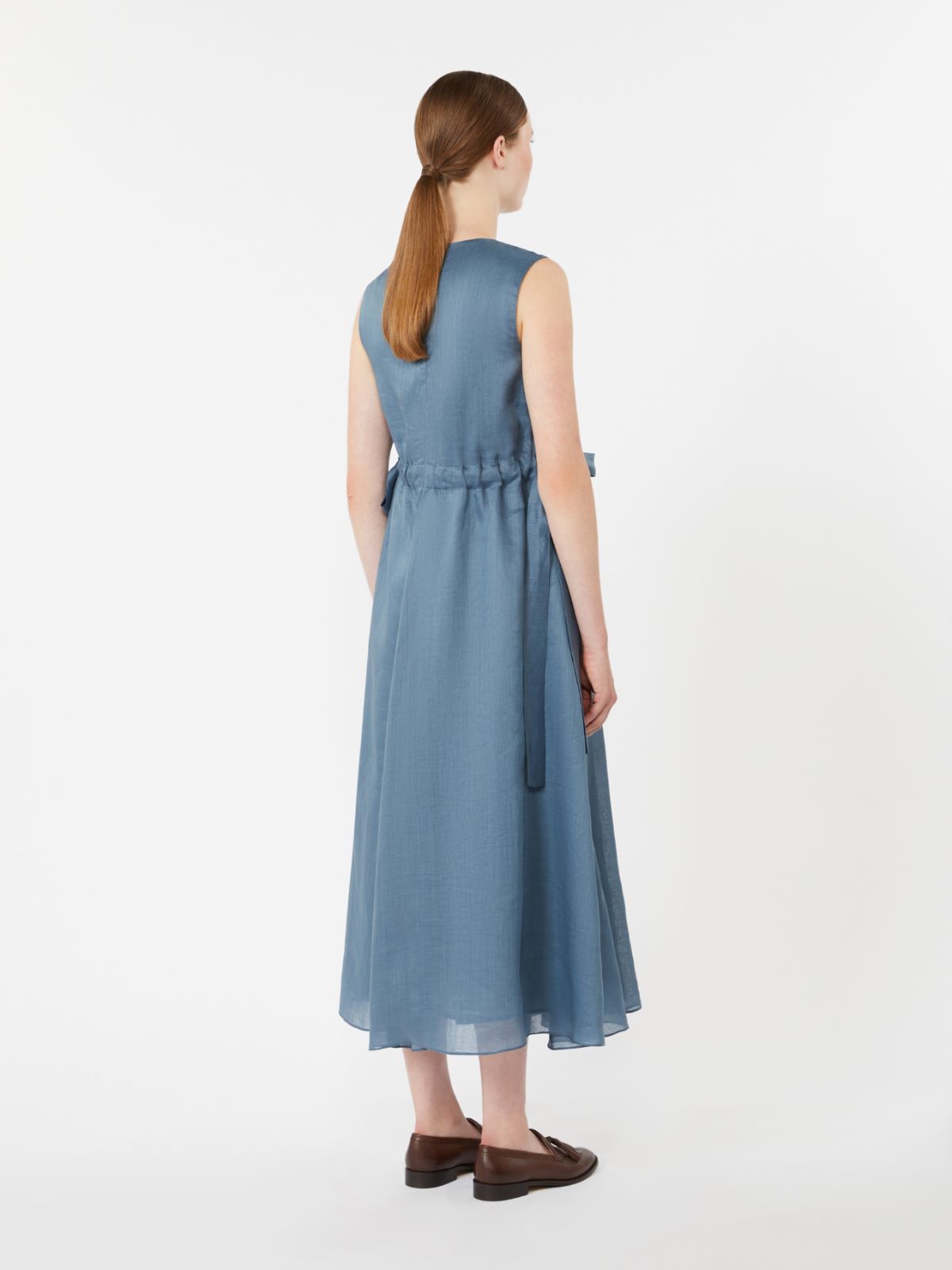 Long ramie dress - SKY BLUE - Max Mara - 3