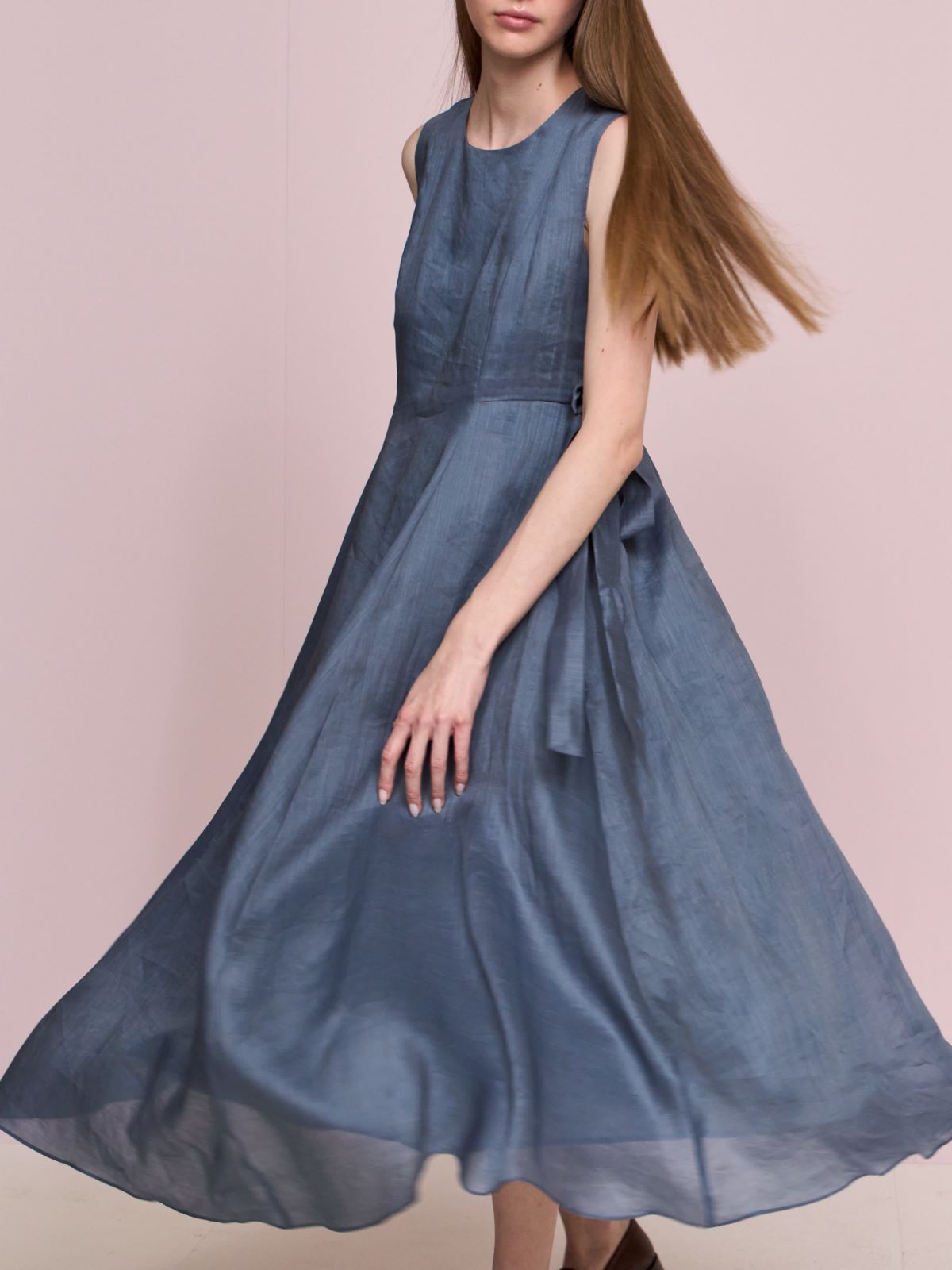 Long ramie dress - SKY BLUE - Max Mara
