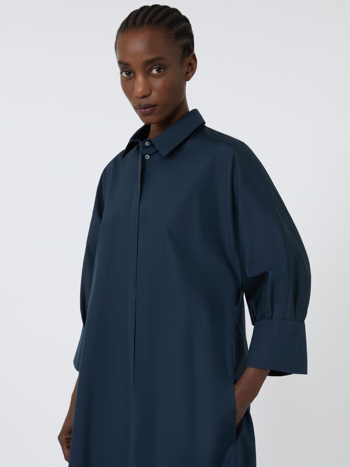 Cotton shirt dress - MIDNIGHTBLUE - Max Mara - 4