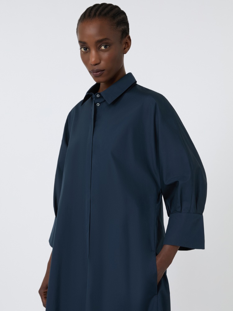 Cotton shirt dress - MIDNIGHTBLUE - Max Mara - 4