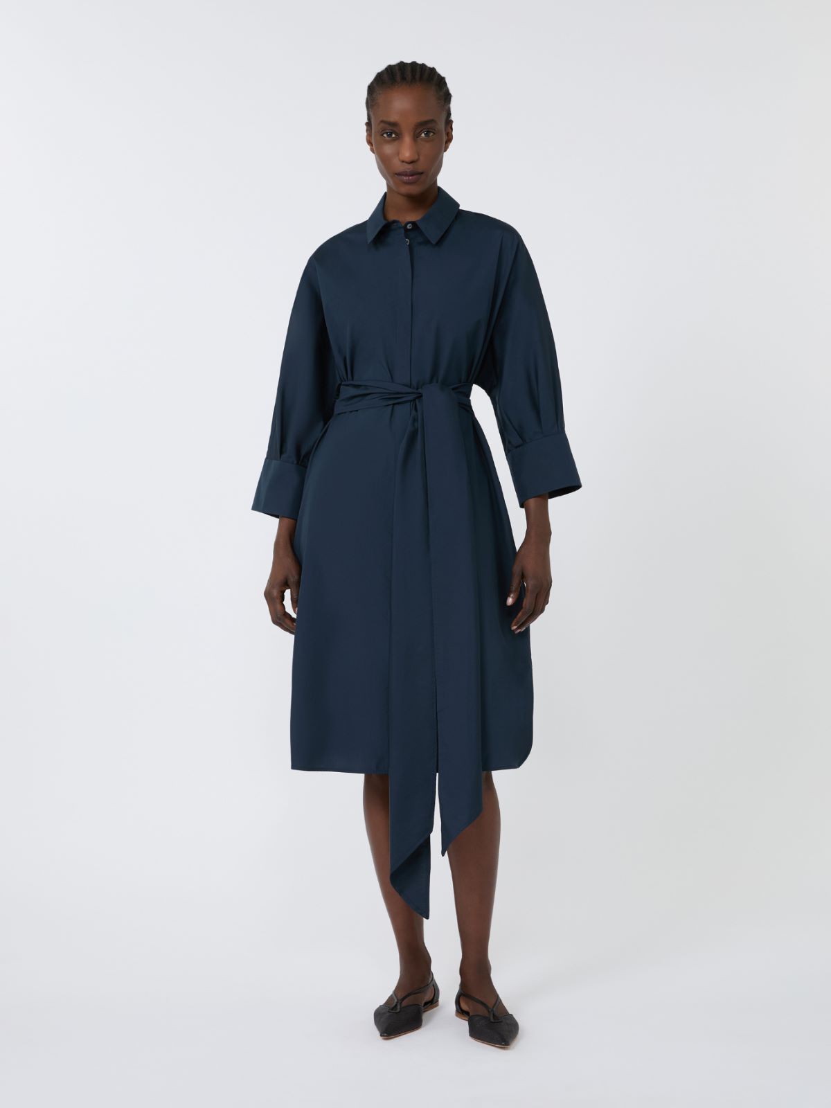 Cotton shirt dress - MIDNIGHTBLUE