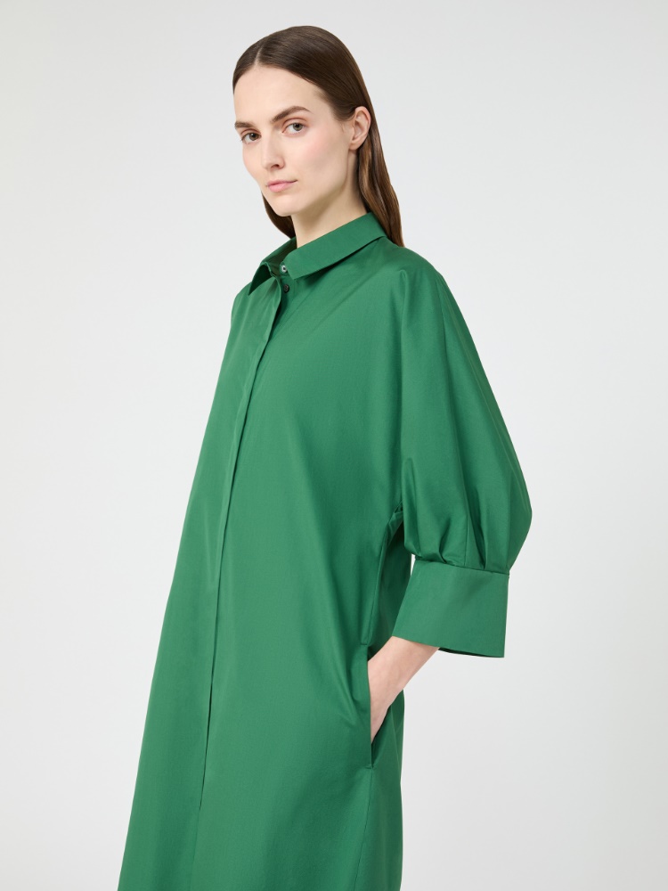 Cotton shirt dress - GREEN - 4