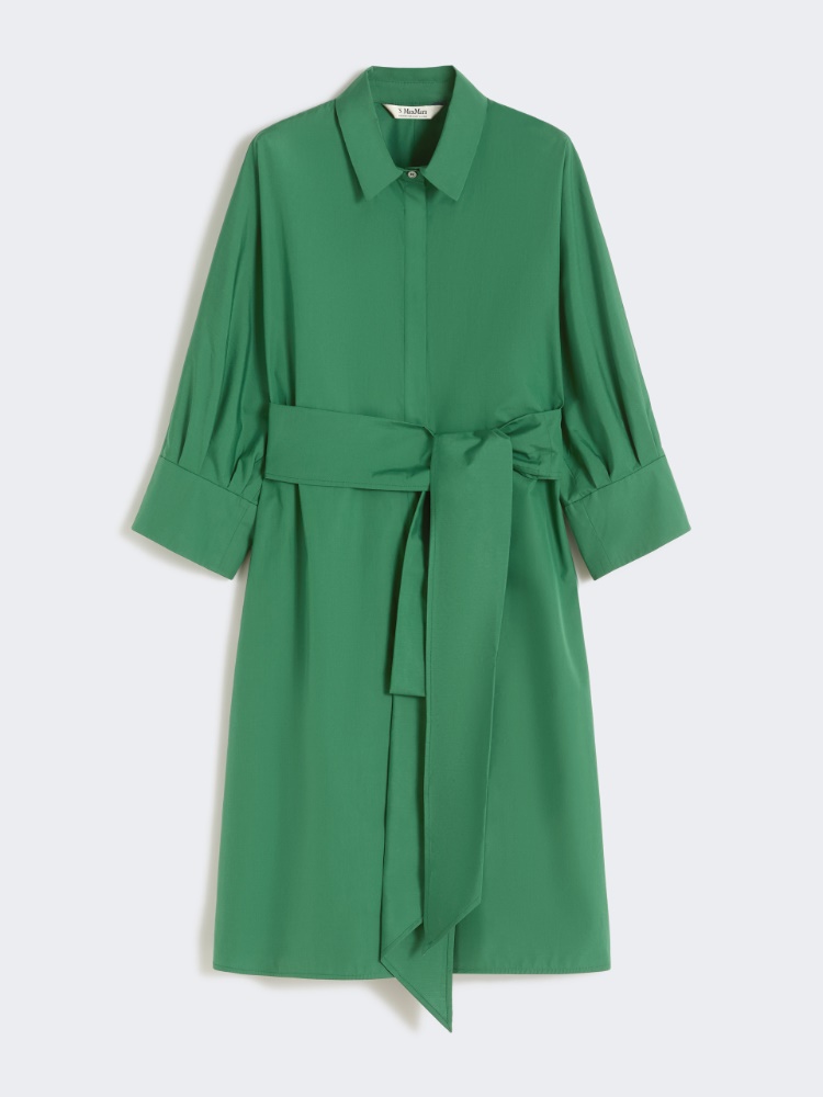 Cotton shirt dress - GREEN