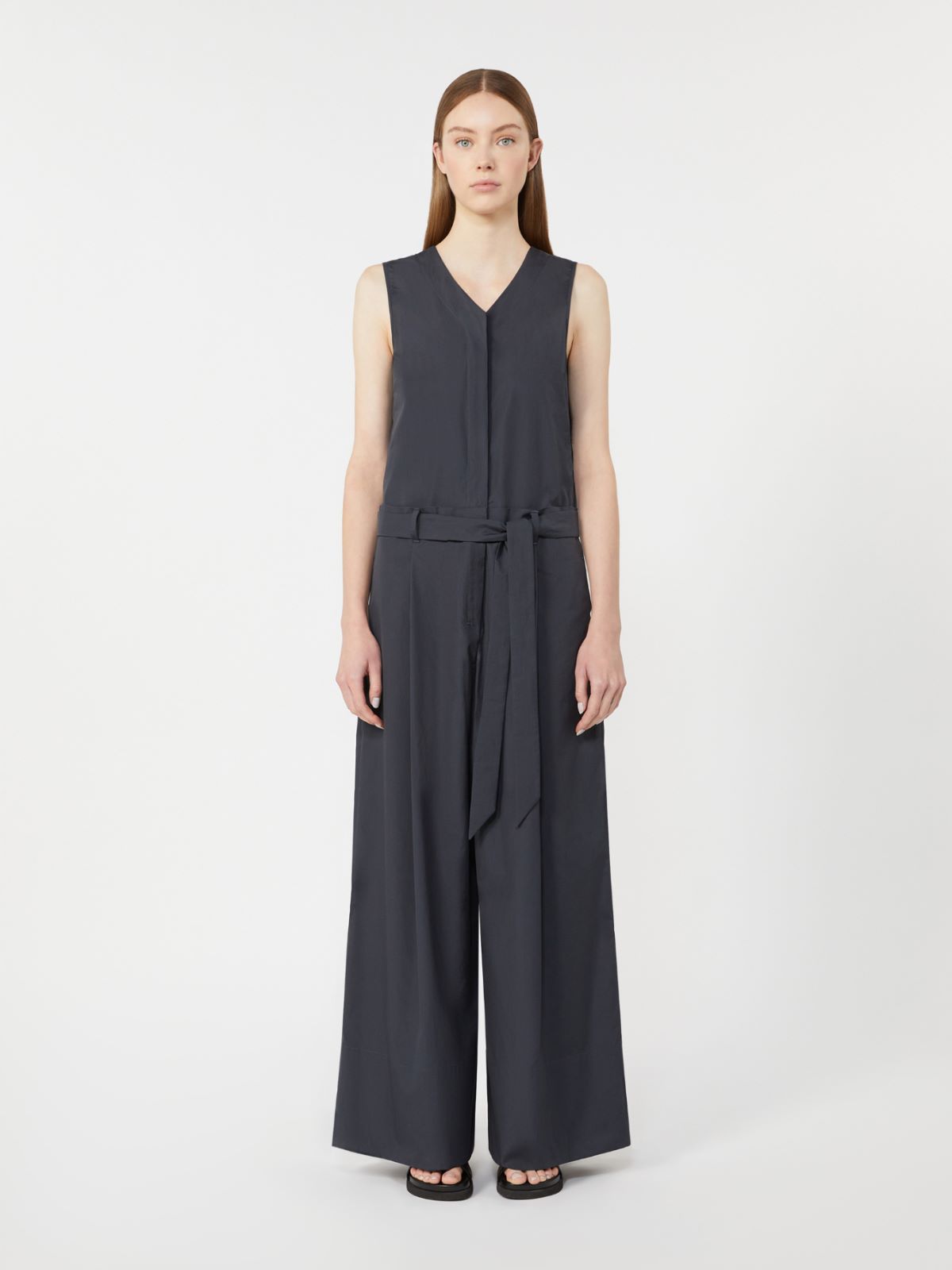 Jumpsuit aus Baumwollpopeline - ULTRAMARINE - 2