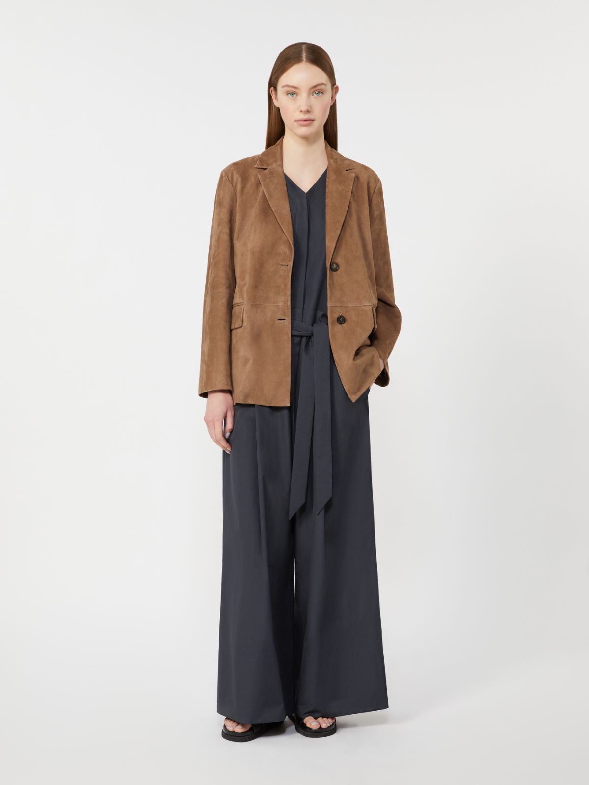 Cotton poplin jumpsuit - ULTRAMARINE