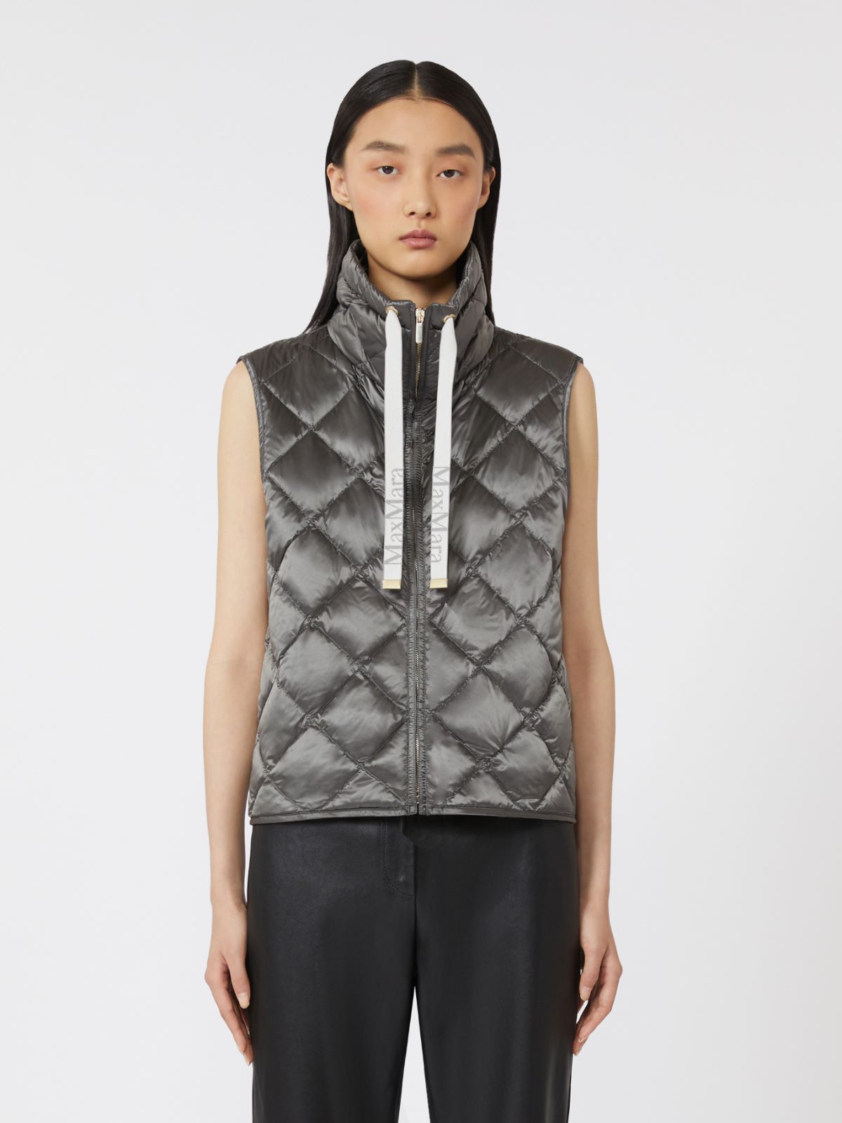 Padded water-repellent nylon canvas gilet - DARK GREY - Max Mara - 5