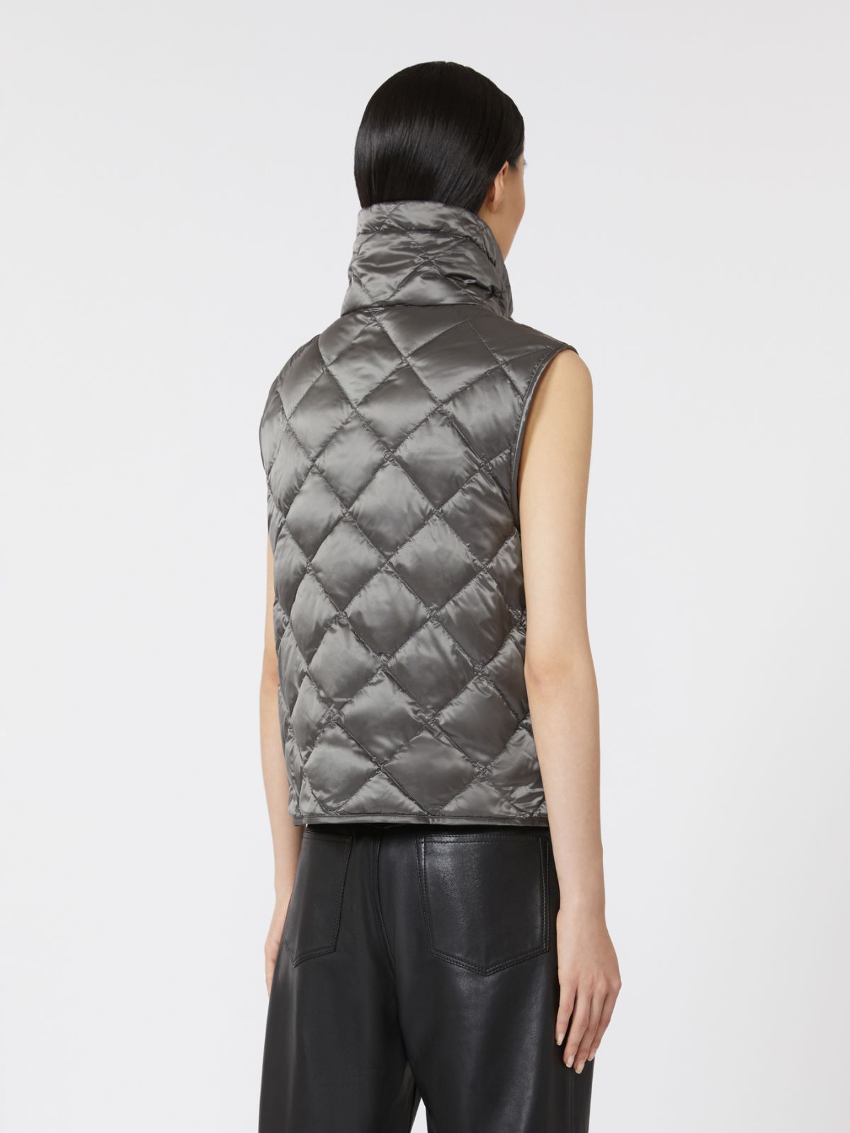 Padded water-repellent nylon canvas gilet - DARK GREY - Max Mara - 5