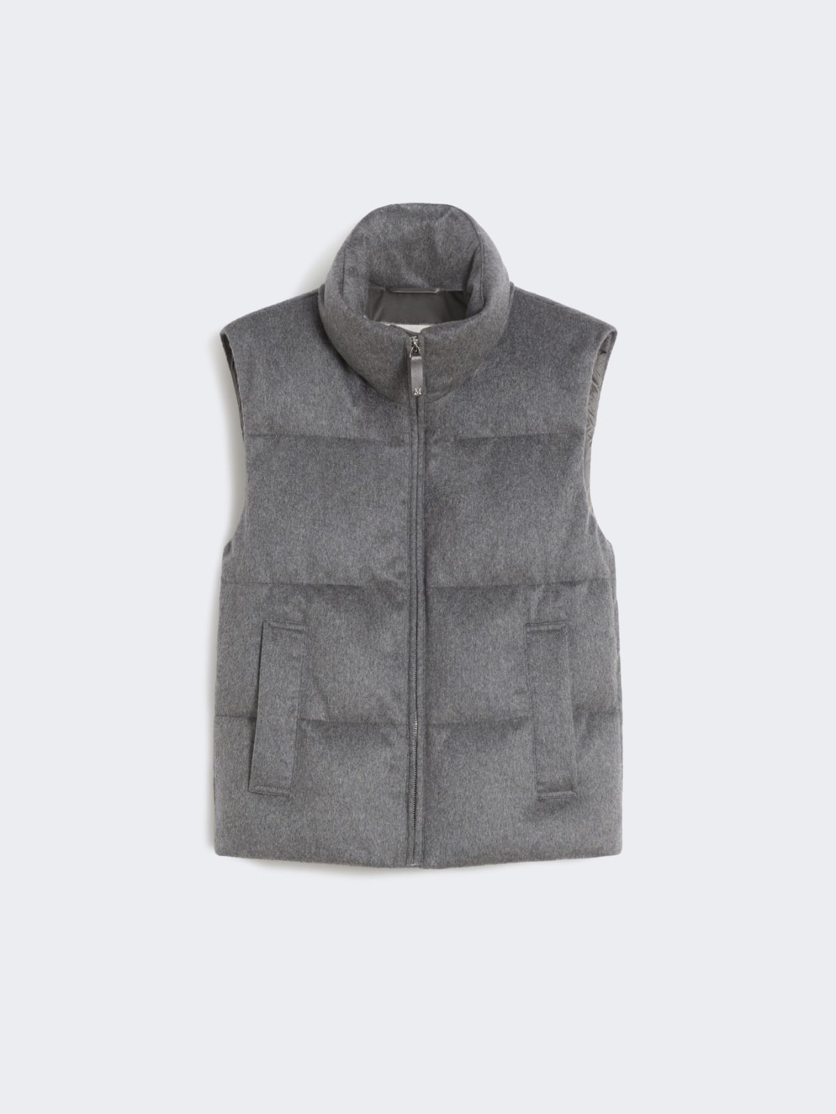 Water-repellent padded cashmere and canvas gilet - MEDIUM GREY - Max Mara - 4