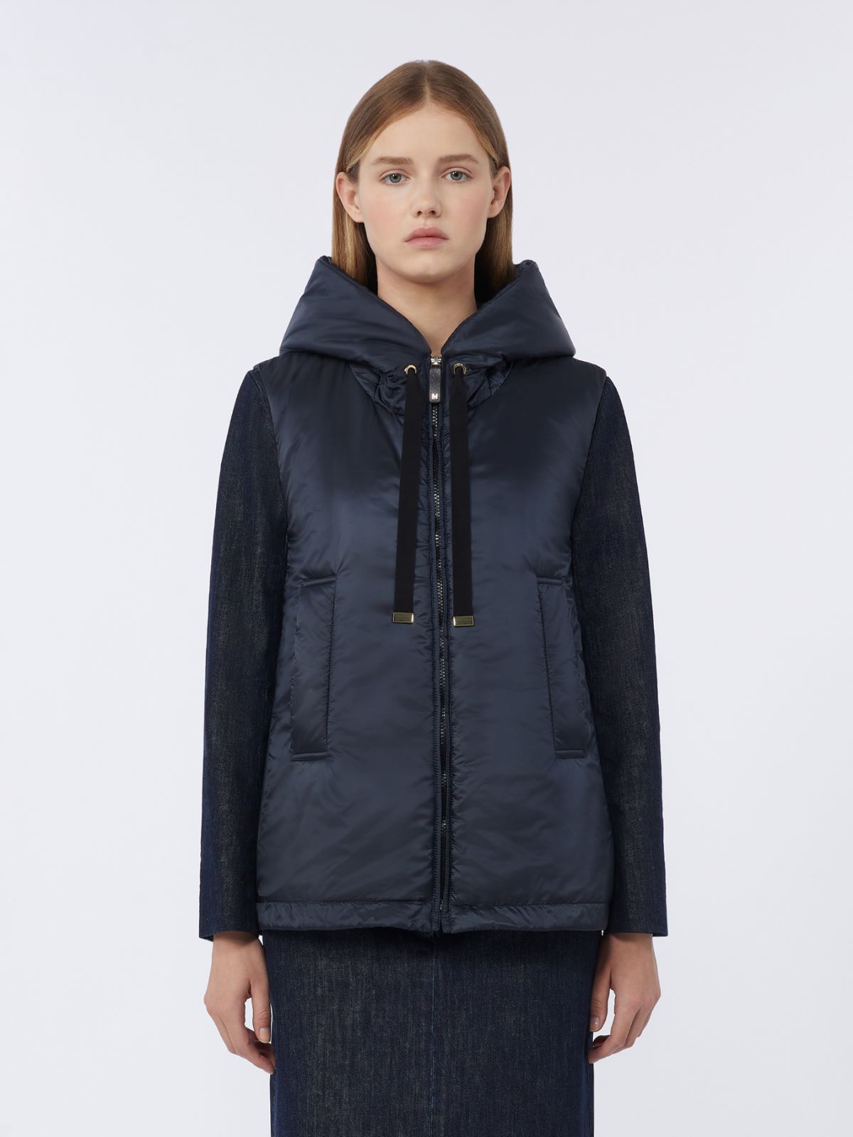 Water-repellent padded canvas hooded gilet - MIDNIGHTBLUE - Max Mara - 4