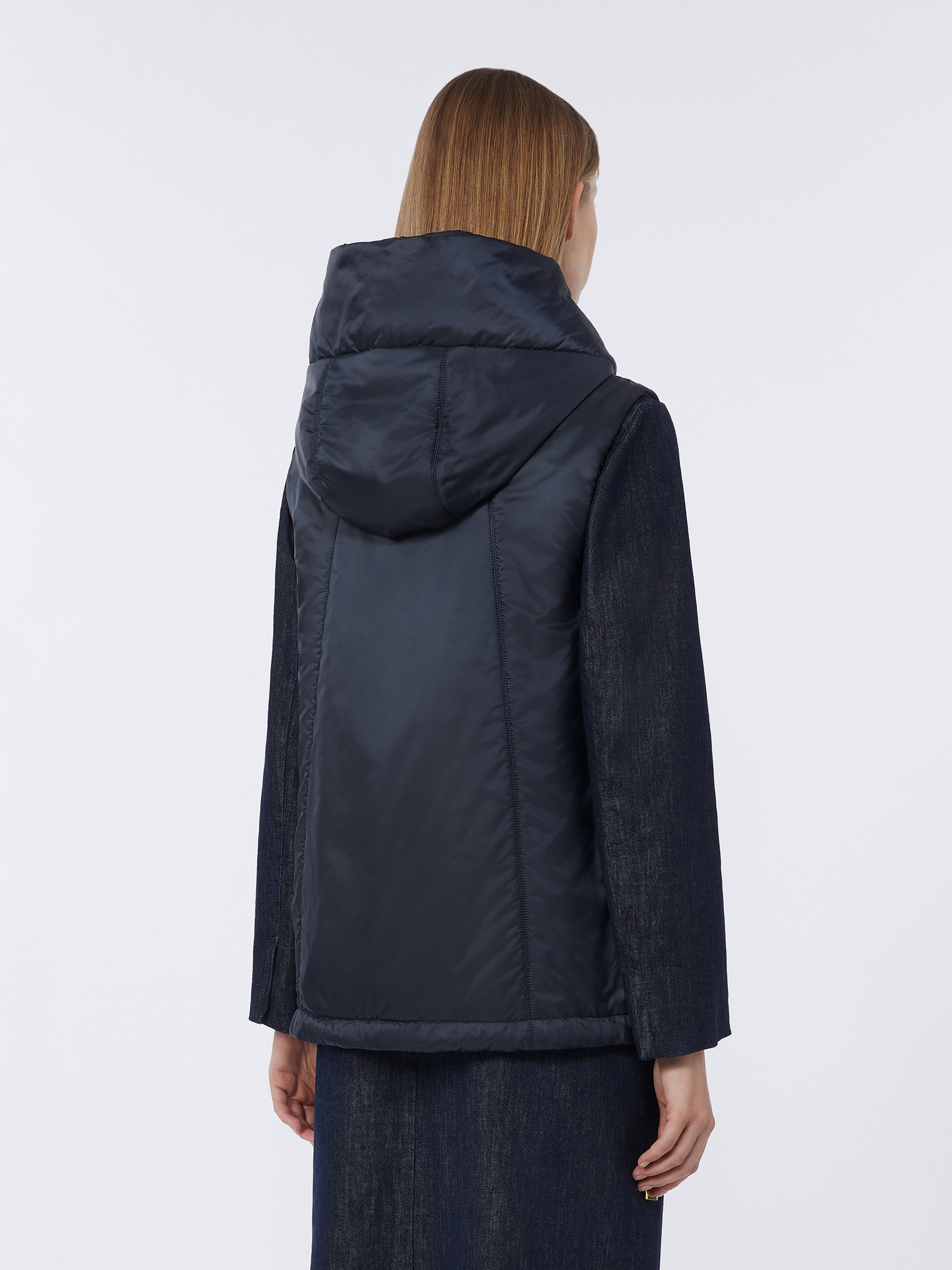 Water-repellent padded canvas hooded gilet - MIDNIGHTBLUE - Max Mara - 3