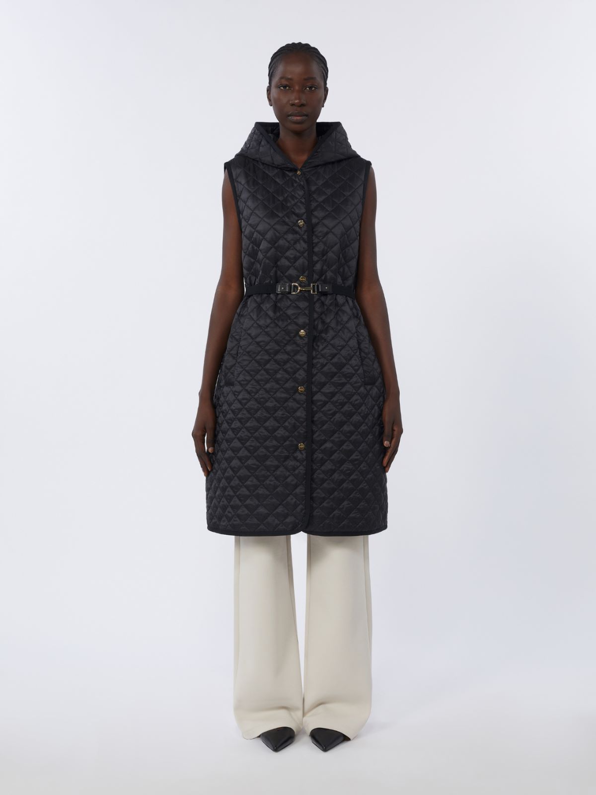 [カミッレ] テクニカル キルティング ロング ジレ - BLACK - Max Mara - 2