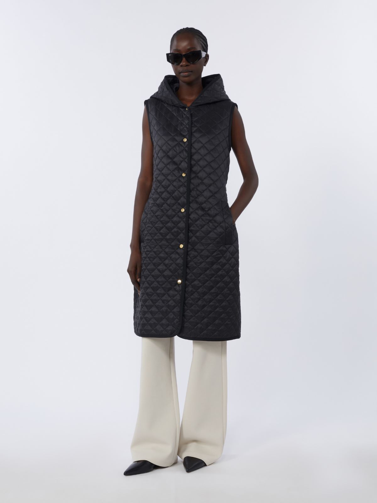 [カミッレ] テクニカル キルティング ロング ジレ - BLACK - Max Mara