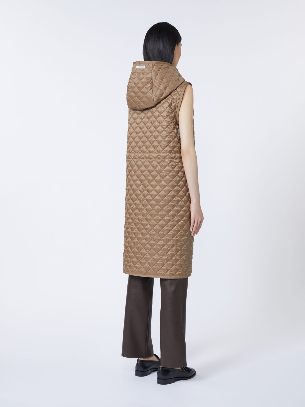 Long water-repellent canvas padded gilet - HAZELNUT BROWN - Max Mara - 6