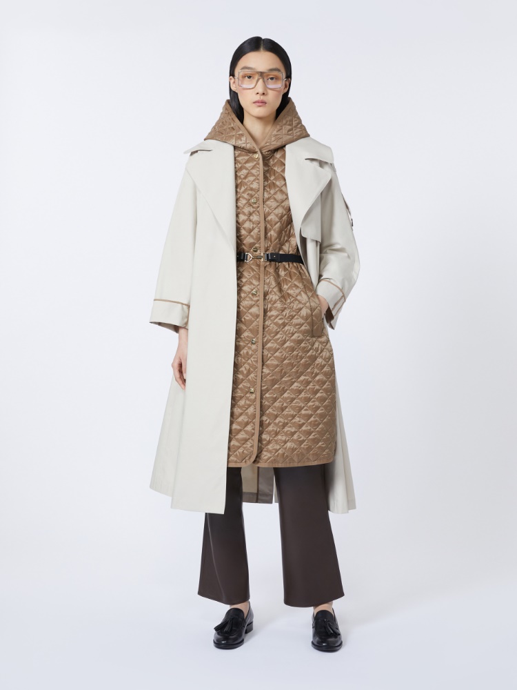 Long water-repellent canvas padded gilet - HAZELNUT BROWN - Max Mara