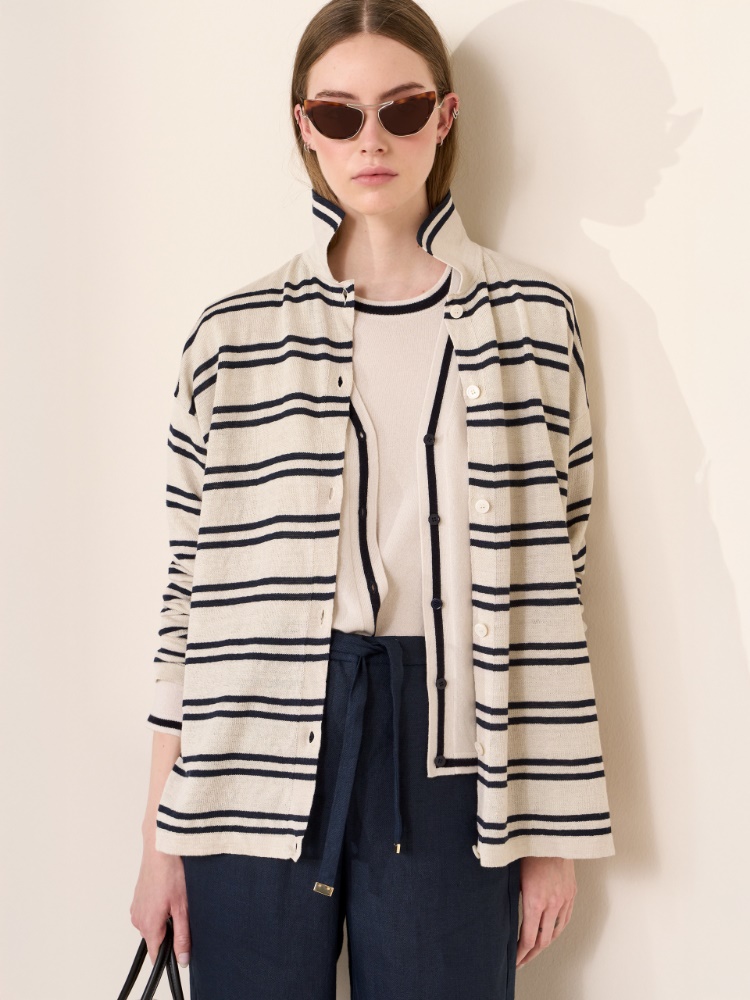 Linen yarn cardigan + WHITE - Max Mara