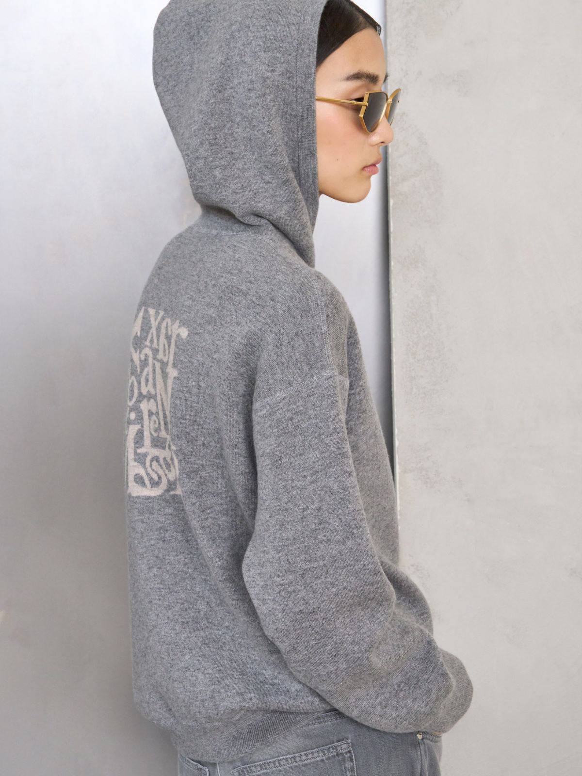 Wool and cashmere hooded cardigan - MEDIUM GREY - Max Mara