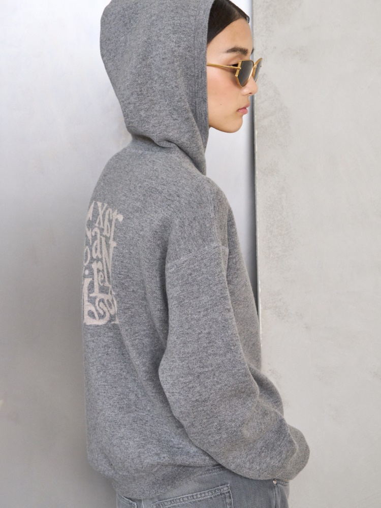 Wool and cashmere hooded cardigan + MEDIUM GREY - Max Mara