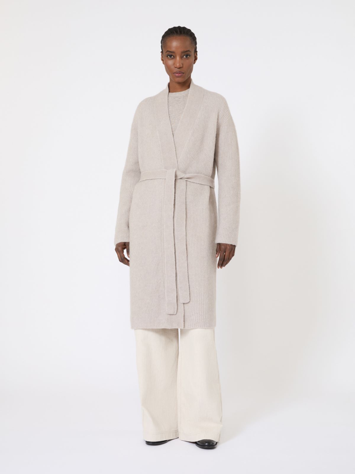Long alpaca and wool cardigan - SAND - Max Mara - 6