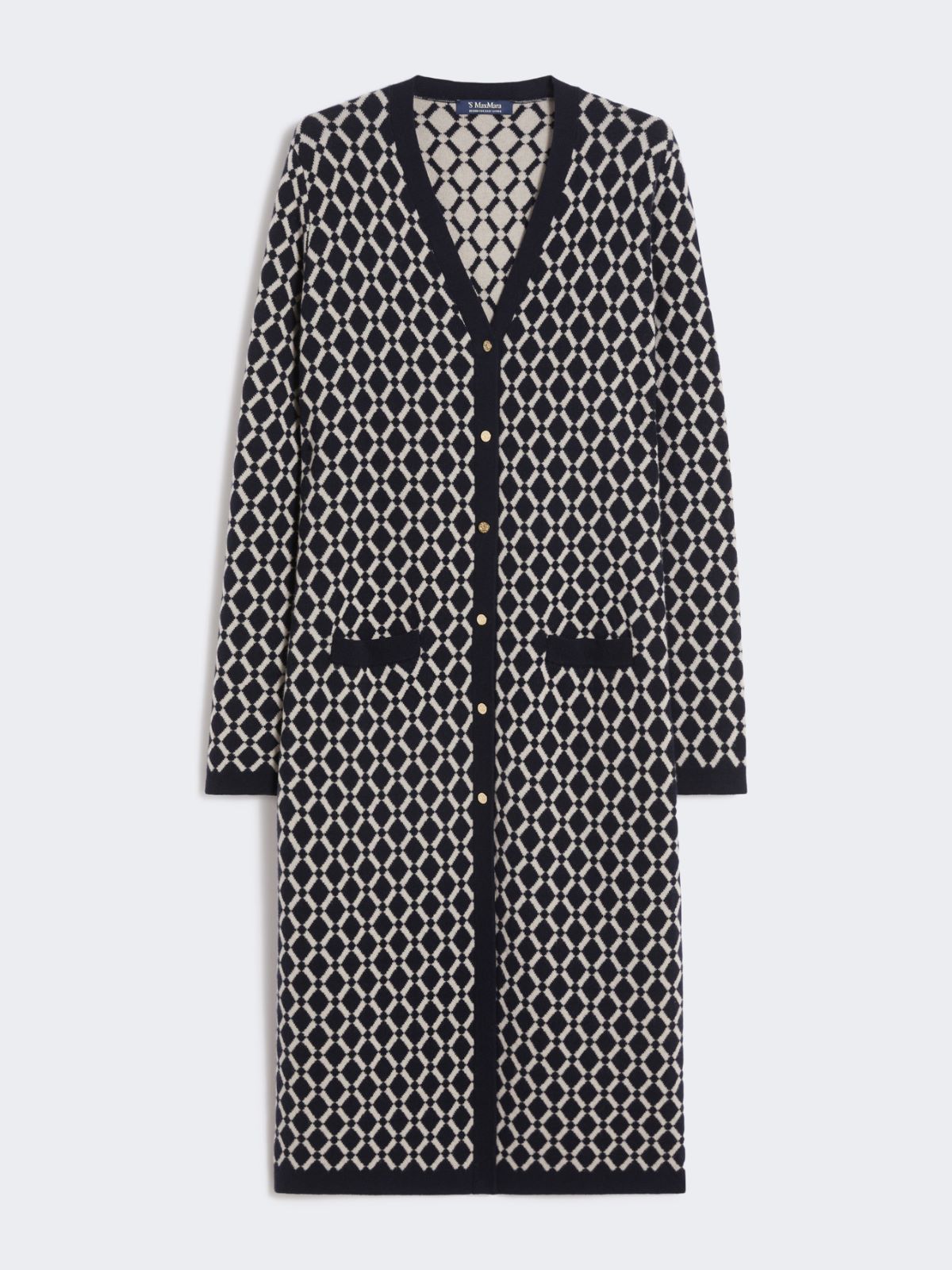 Long jacquard wool cardigan - ULTRAMARINE - Max Mara - 8