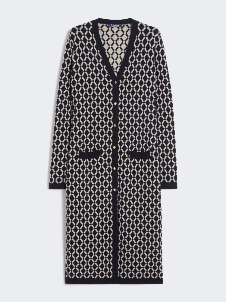 Long jacquard wool cardigan - ULTRAMARINE - Max Mara