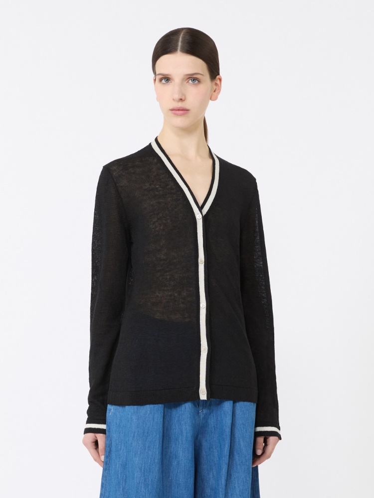 레테라 린넨 가디건 - BLACK - 2