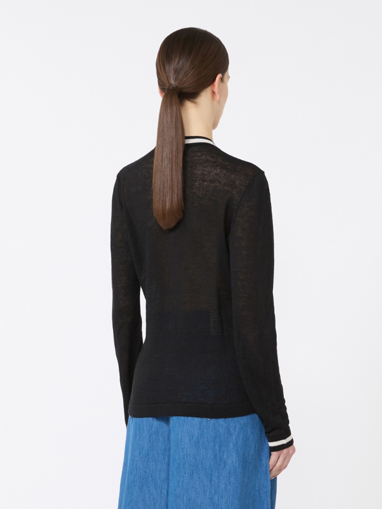 레테라 린넨 가디건 - BLACK - 3