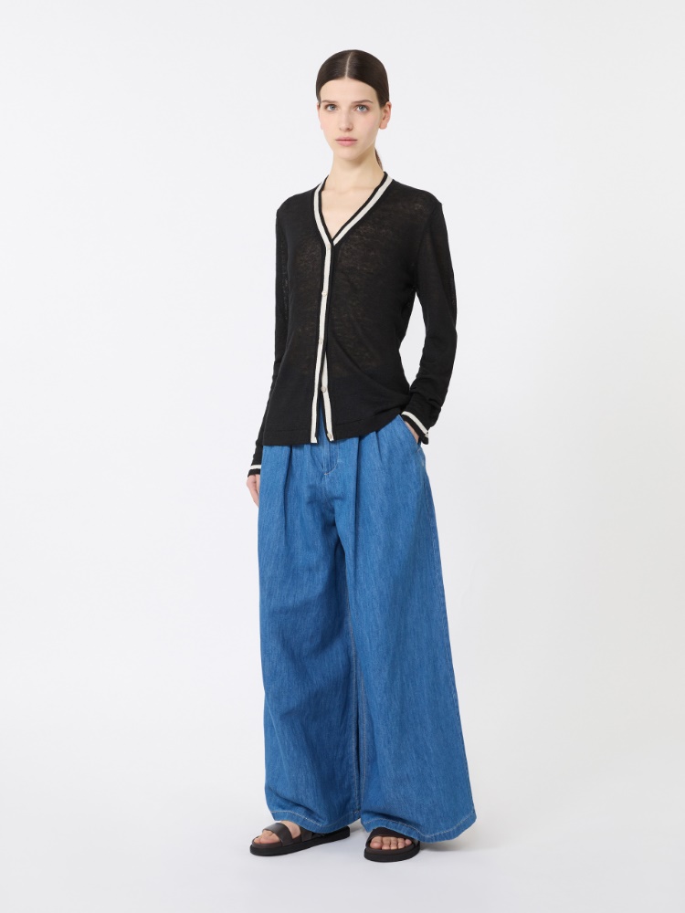 레테라 린넨 가디건 - BLACK - 1