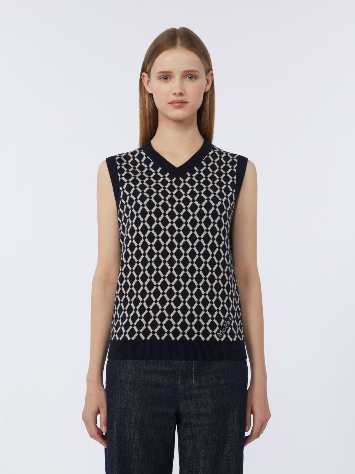 파보레 울 니트 조끼 - ULTRAMARINE - Max Mara - 5